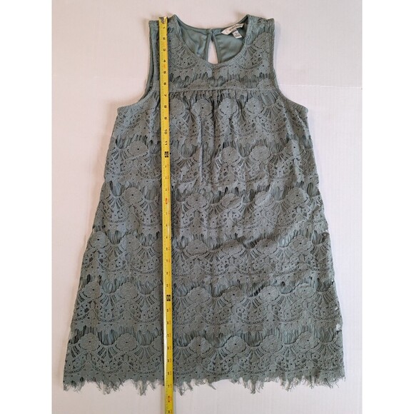Speechless A-Line Dress Size Small Sage Floral Pattern Lace over Knit Li… - Picture 3 of 11